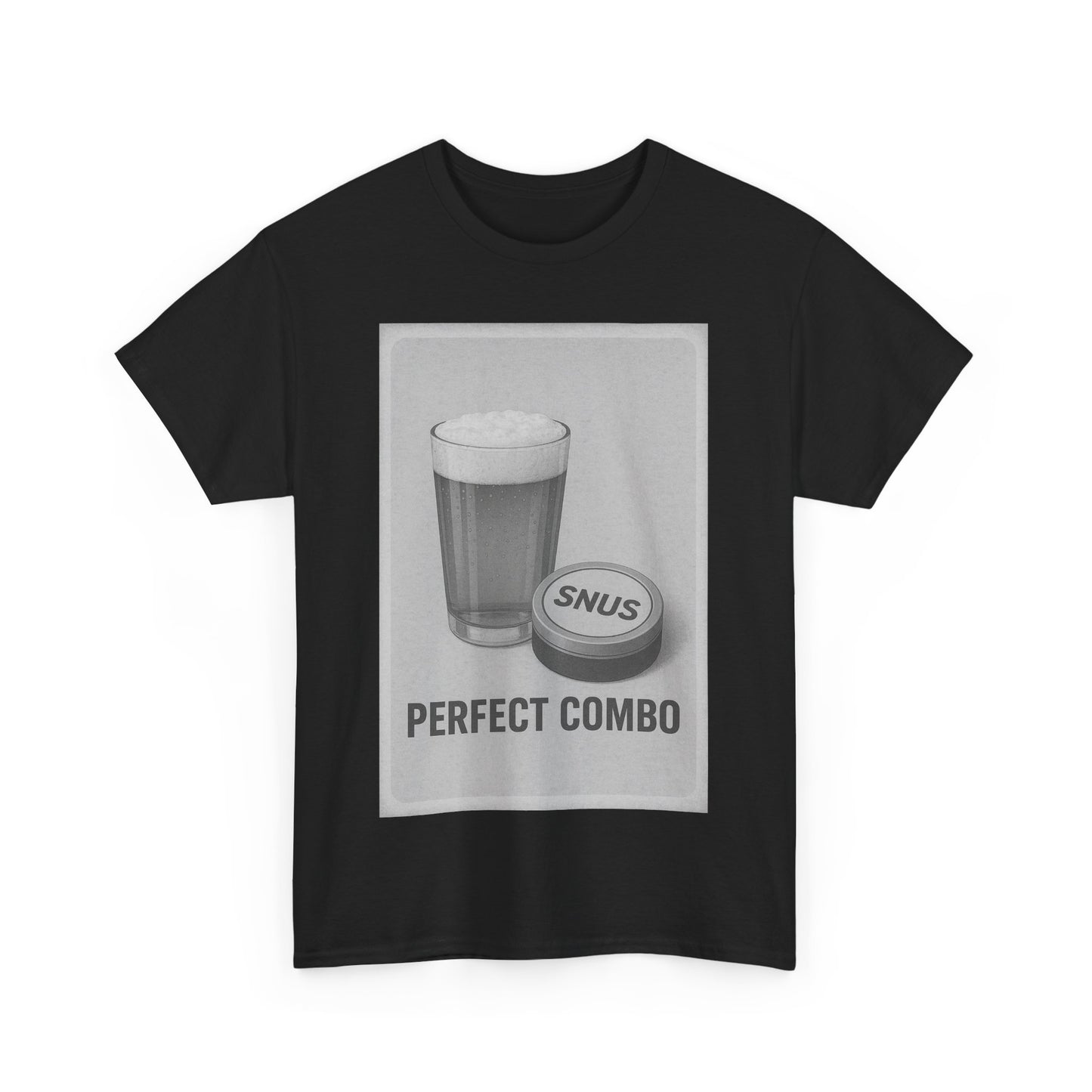 "Perfect Combo" Beer & Snus BLACK - Heavy Cotton Tee