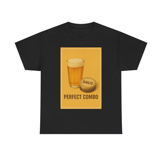 Snus and Beer "The Perfect Combo" - Heavy Cotton Tee