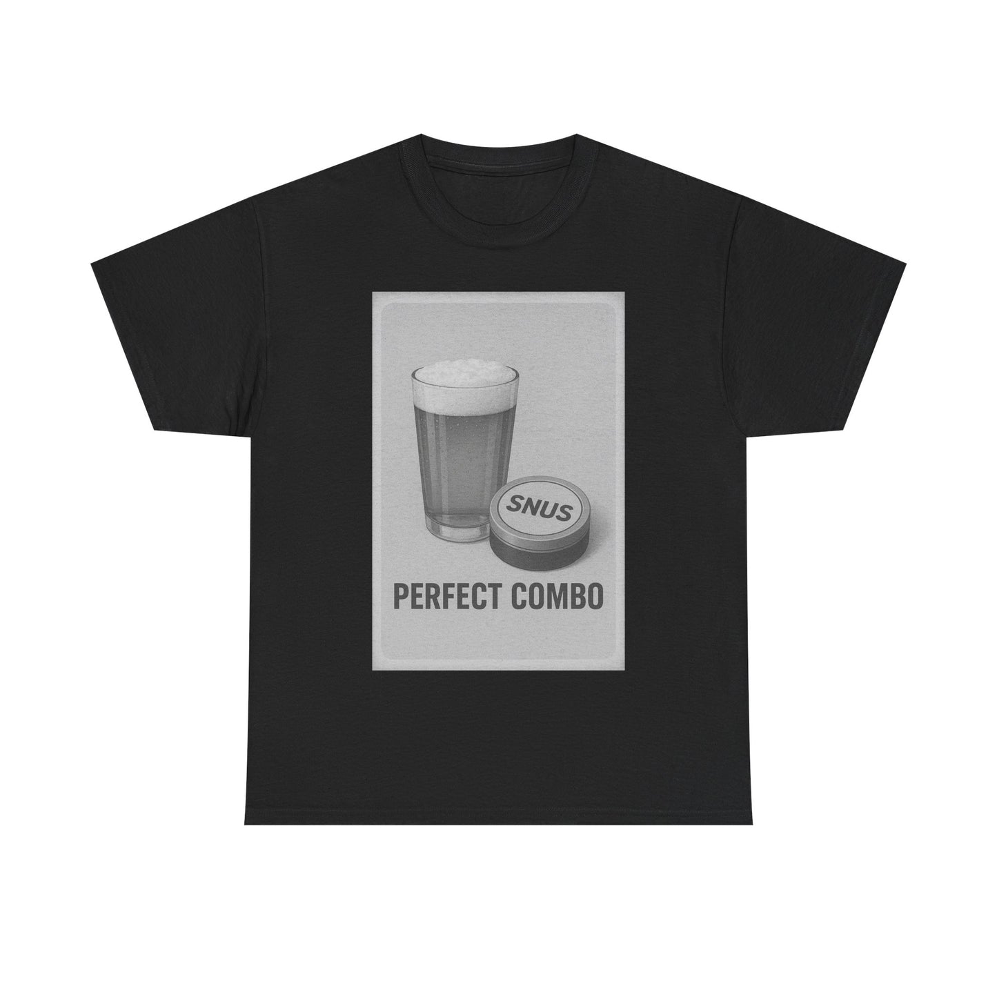 "Perfect Combo" Beer & Snus BLACK - Heavy Cotton Tee