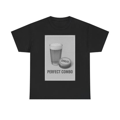 "Perfect Combo" Beer & Snus BLACK - Heavy Cotton Tee